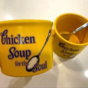 Chicken soup for the soul Collector (2) mugs/bowls in yellow 2005 collection